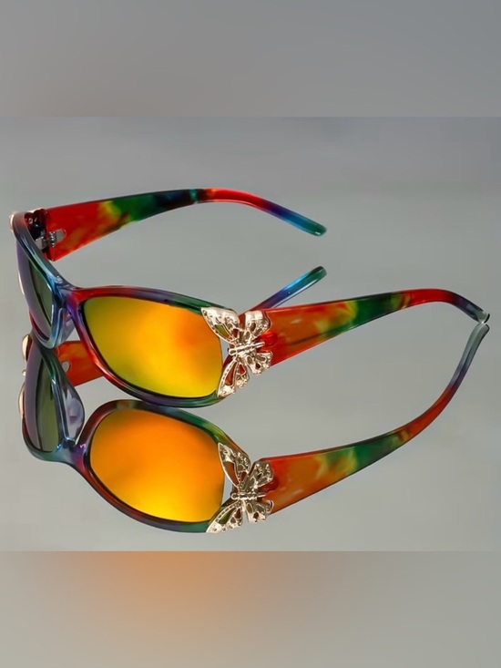 Accessories - Multicolor Butterfly Accent Sunglasses - Women